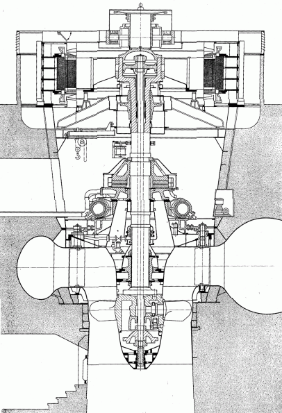 Turboset of Kaplan turbine and turbogenerator