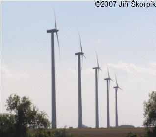 Skupina větrných elektráren v Břežanech u Znojma